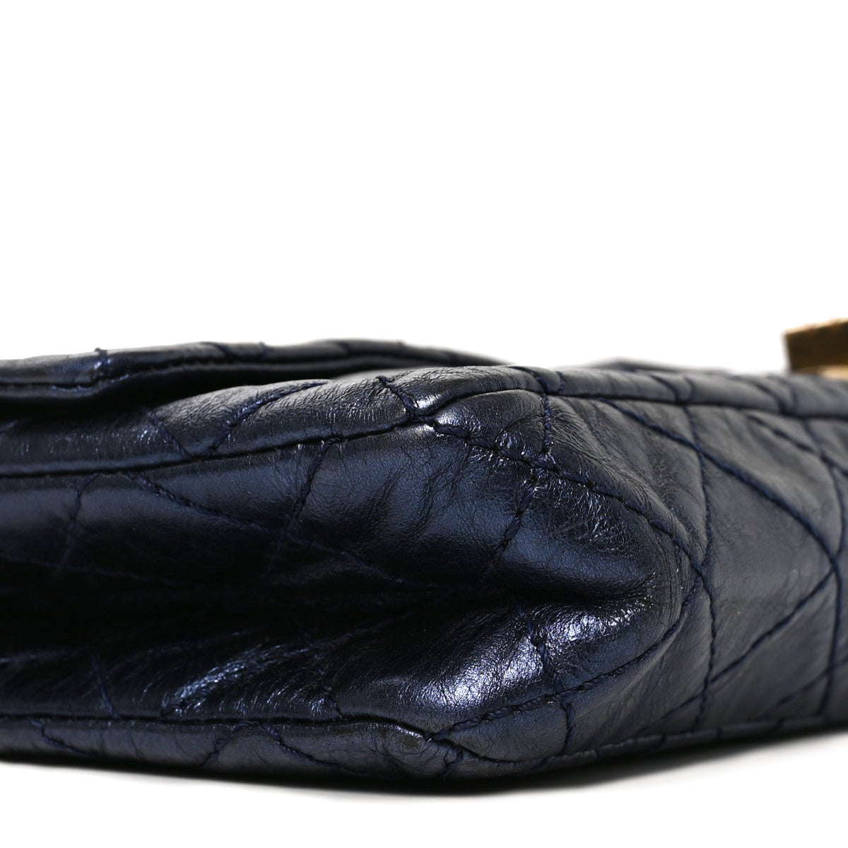 Metallic Calfskin 2.55 Reissue East West Clutch Blue