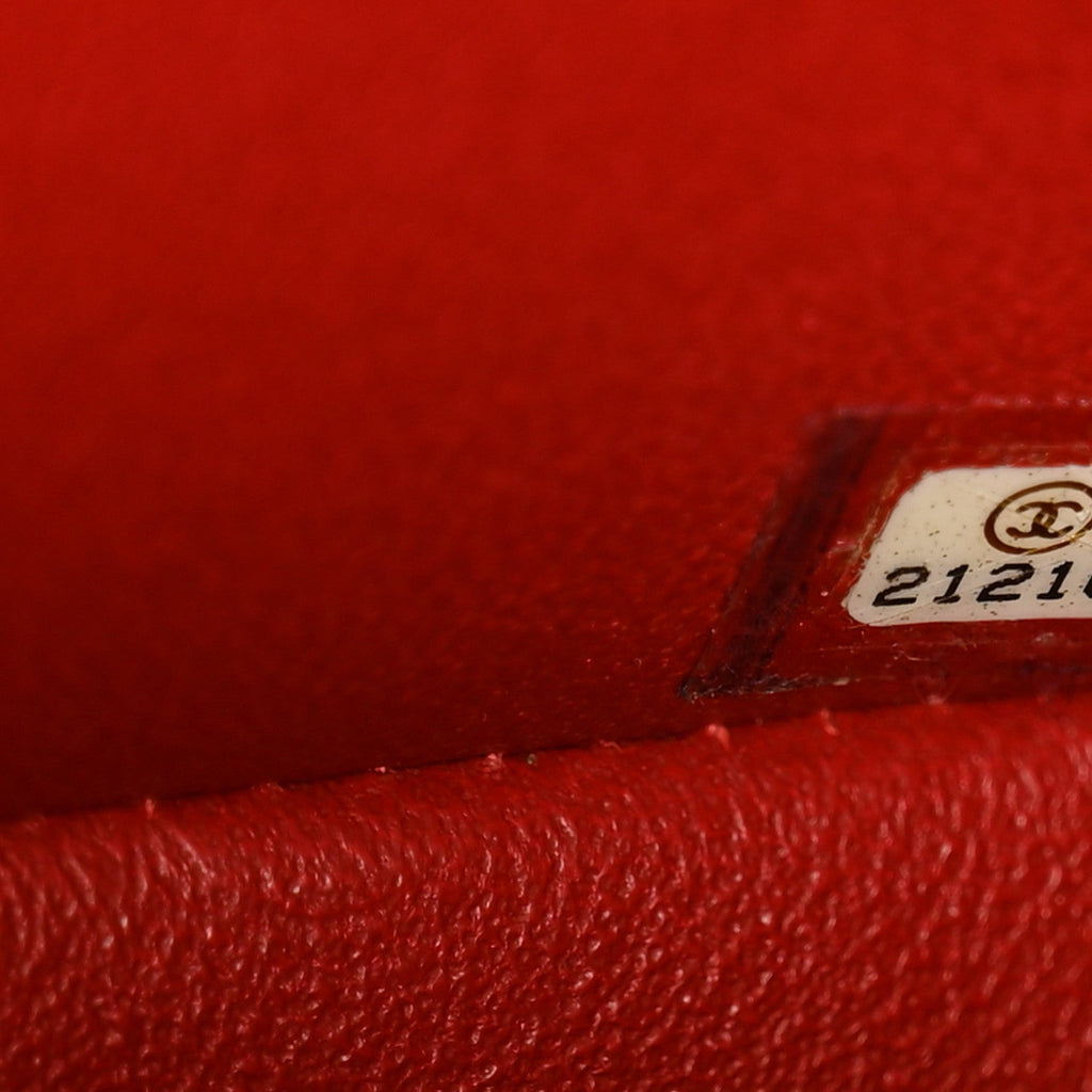 Caviar Quilted Mini Rectangular Flap Red