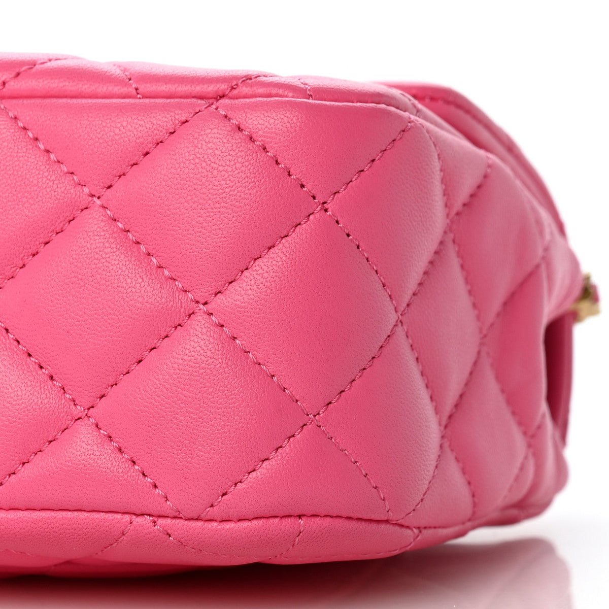 Lambskin Enamel Quilted Small Coco Hearts Flap Pink