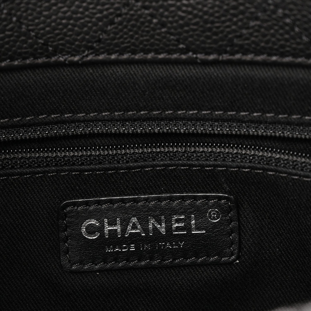 Caviar Quilted Shopping Tote Black Black