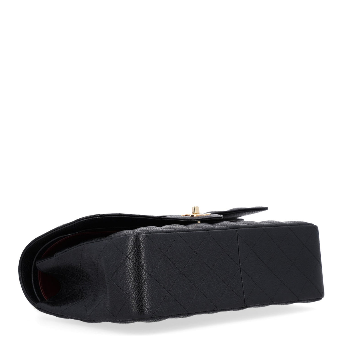 Caviar Quilted Jumbo Double Flap Black