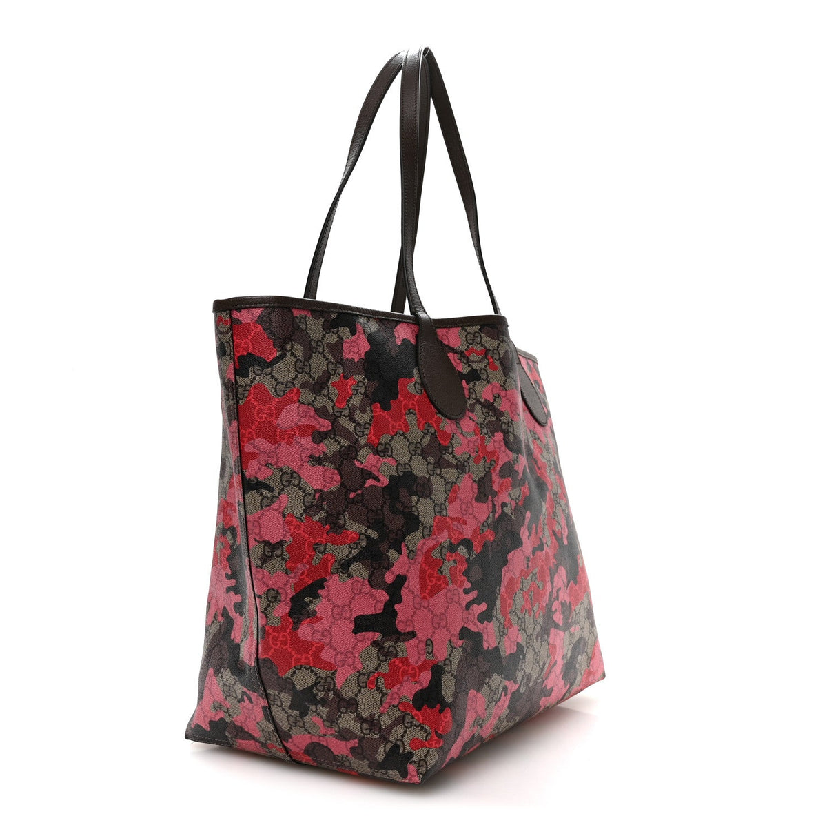 GG Supreme Monogram Camouflage Tote  Pink Red