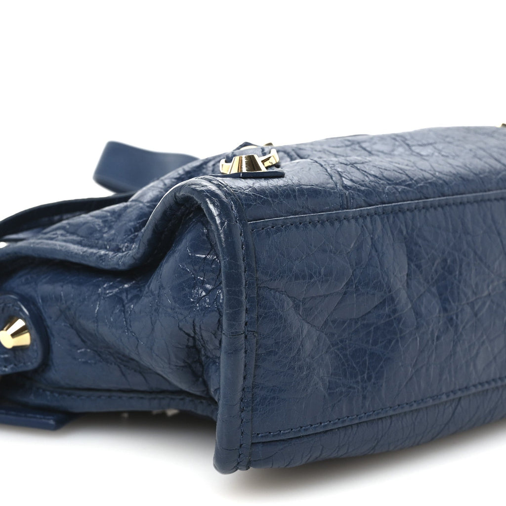Agneau Classic Gold Hardware Mini City Bleu Roi