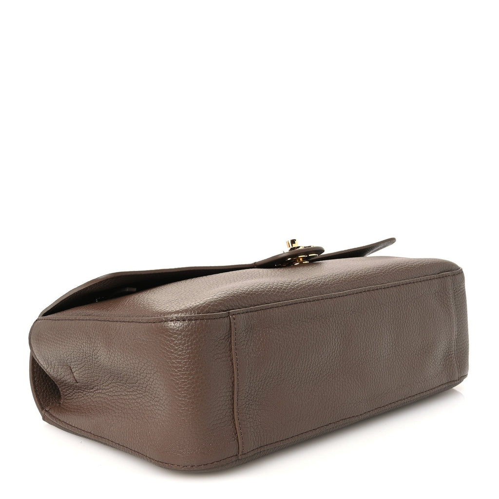 Grained Calfskin Small Souplissimo Maxi Flap Light Brown