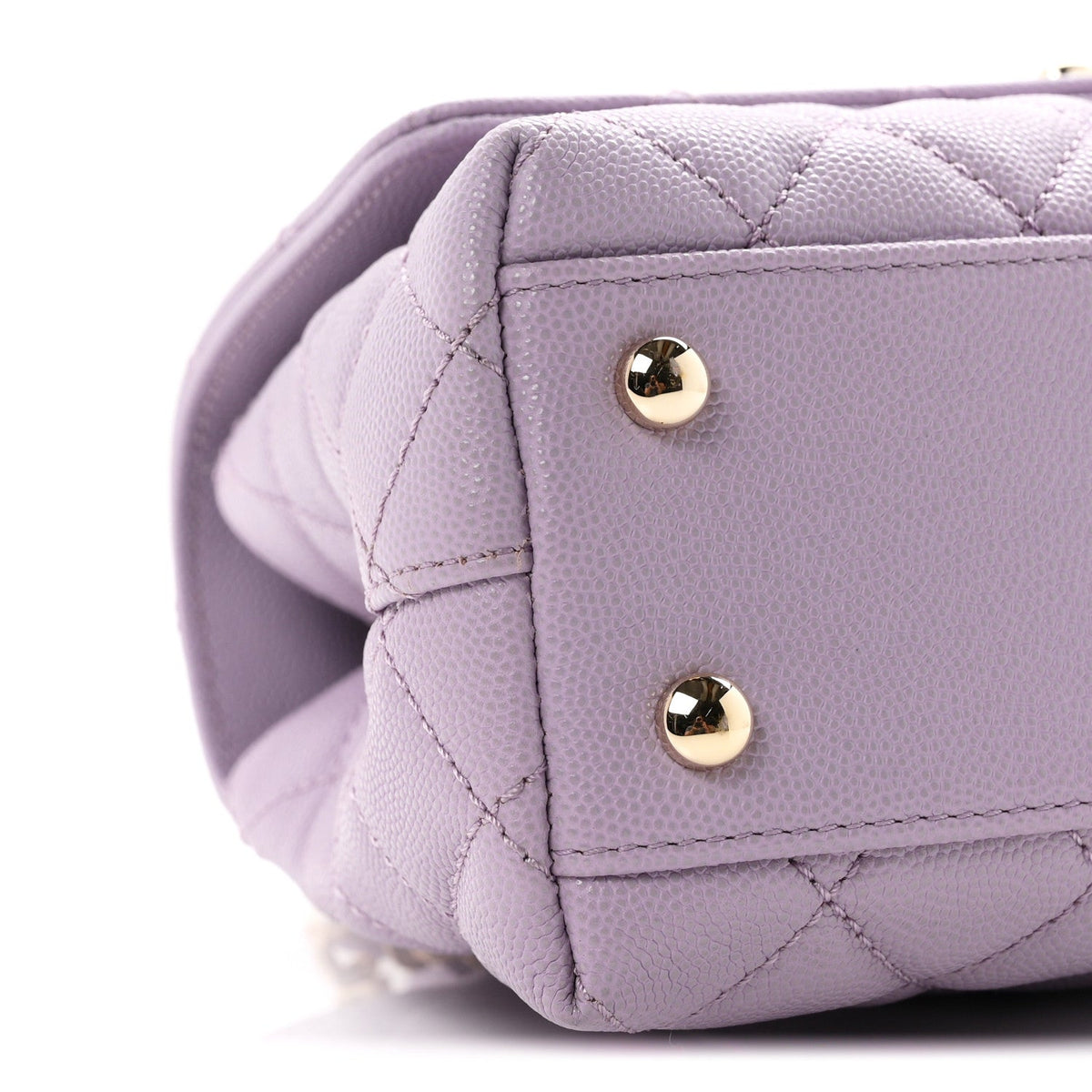 Caviar Quilted Mini Coco Handle Flap Light Purple