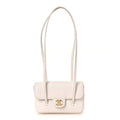 Shiny Caviar Mini Preppy Coco Shoulder Bag White
