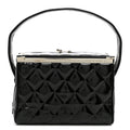 Patent Quilted Vanity Clutch Black