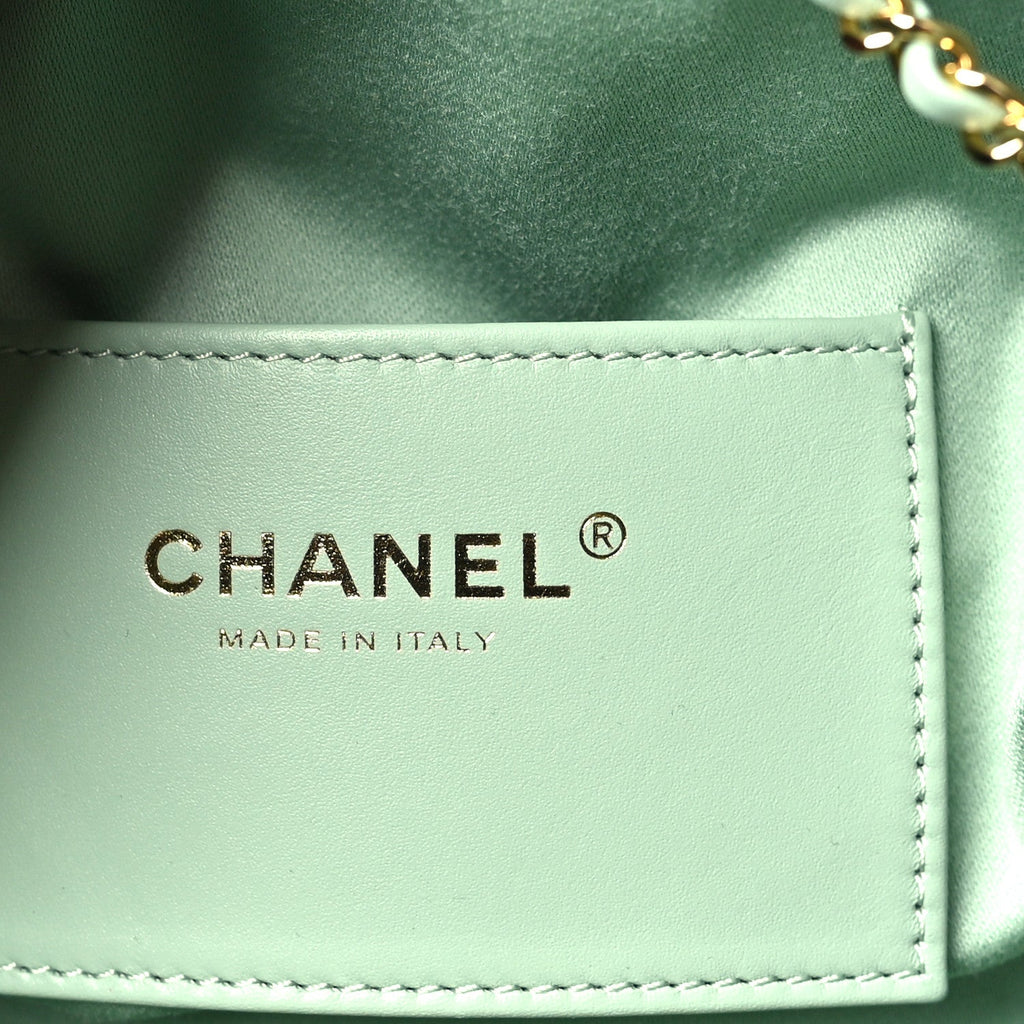 Caviar Quilted Small Chanel 25 Handbag Light Green