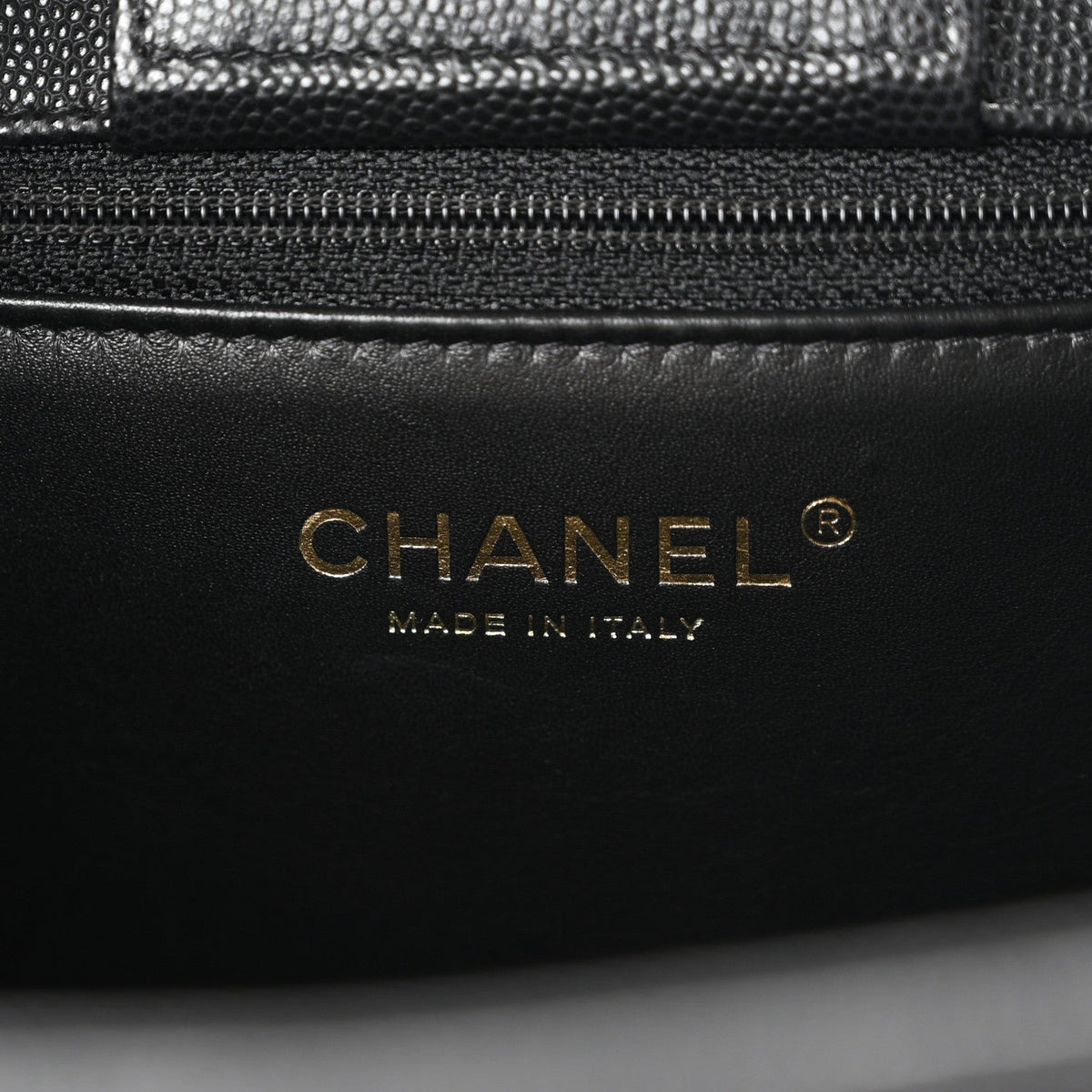 Caviar Quilted Small Shopping Tote Black