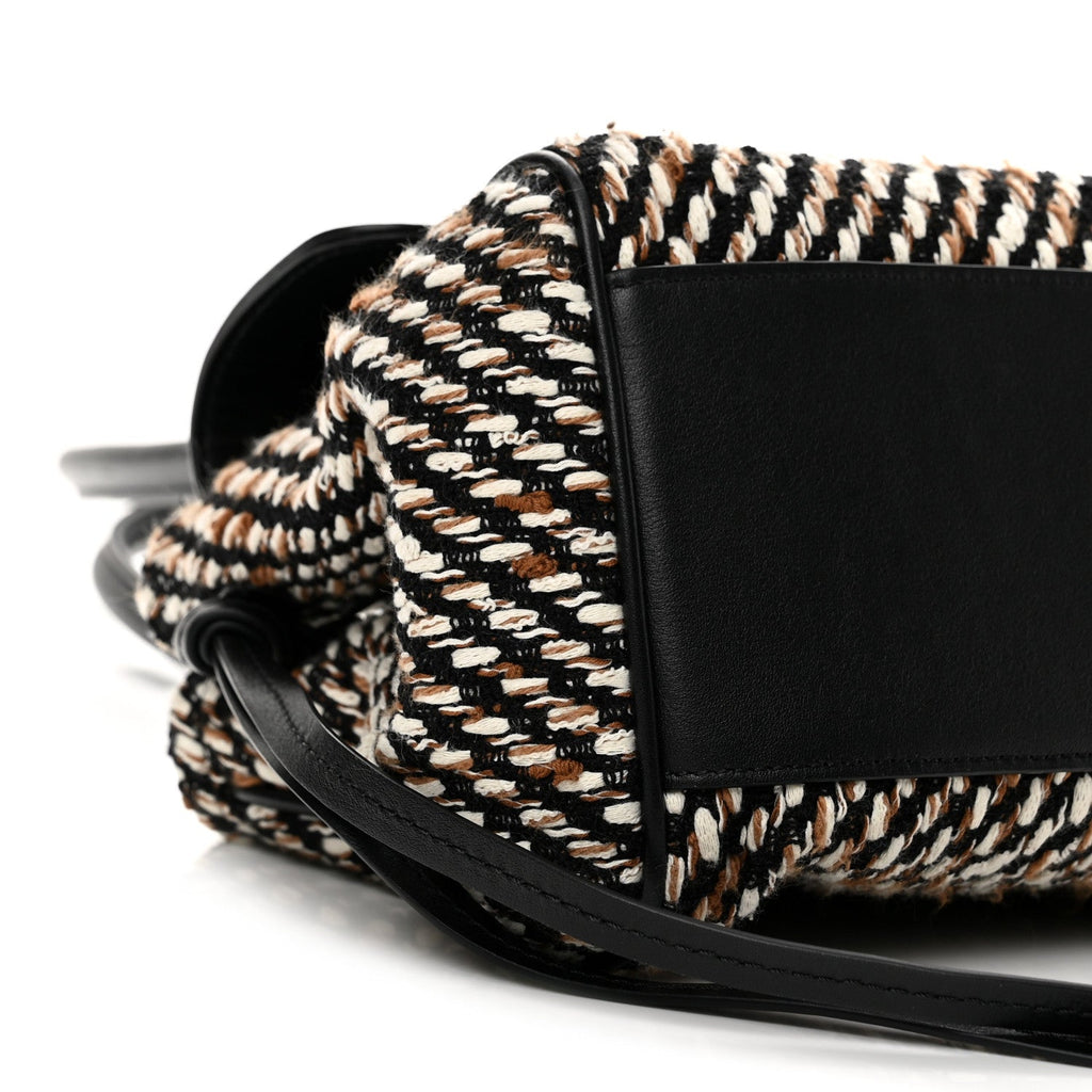 Tweed Calfskin Urban Essentials Small Shopping Bag Black Multicolor