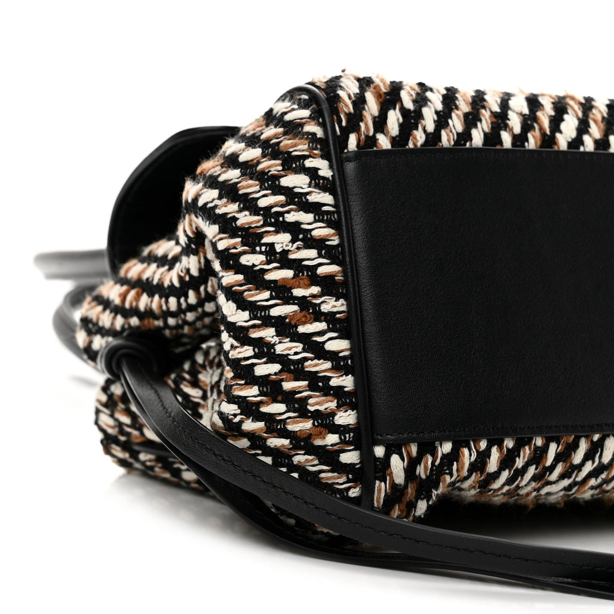 Tweed Calfskin Urban Essentials Small Shopping Bag Black Multicolor