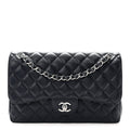 Caviar Quilted Jumbo Double Flap Navy Blue Navy Blue