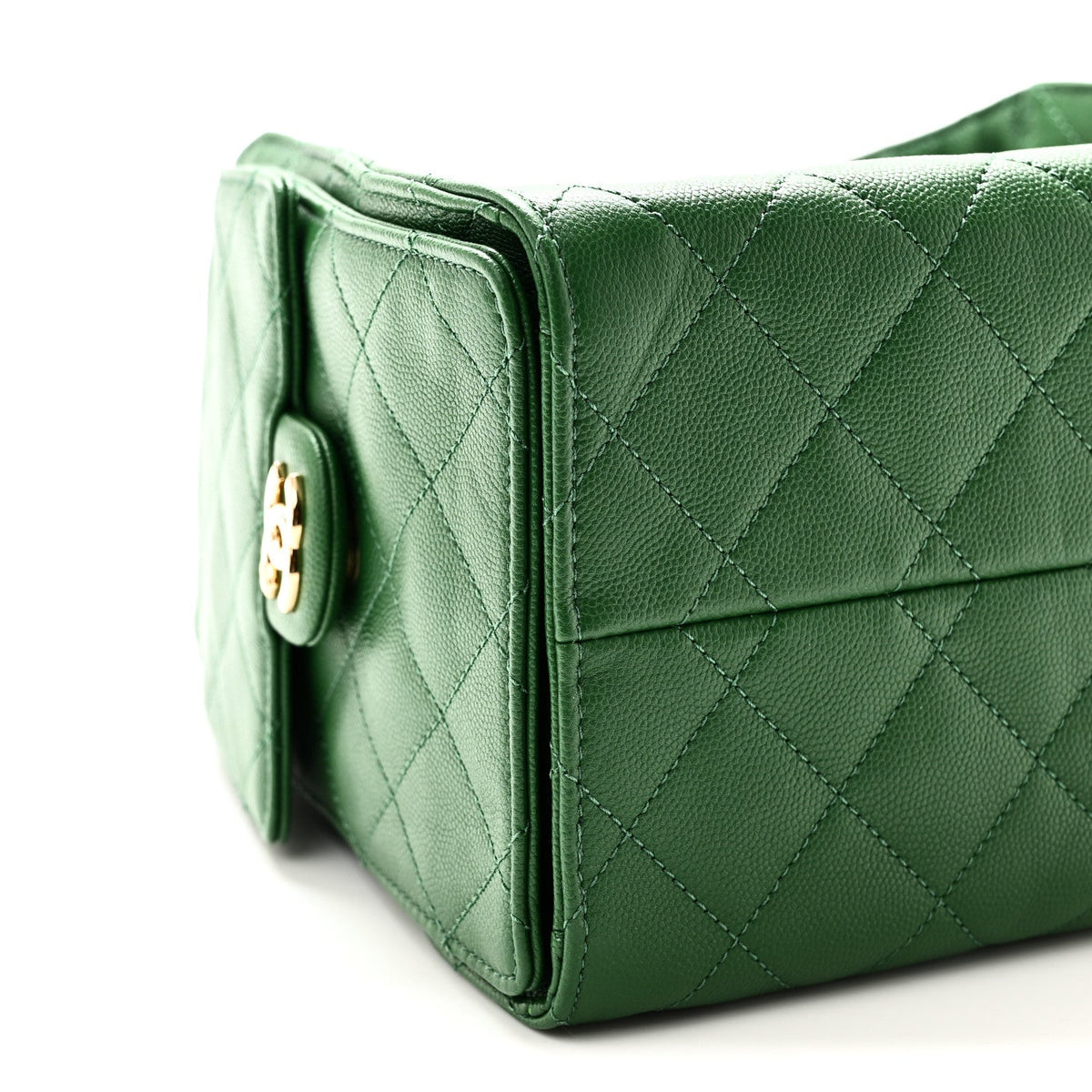 Caviar Quilted Small Chanel 25 Handbag Green