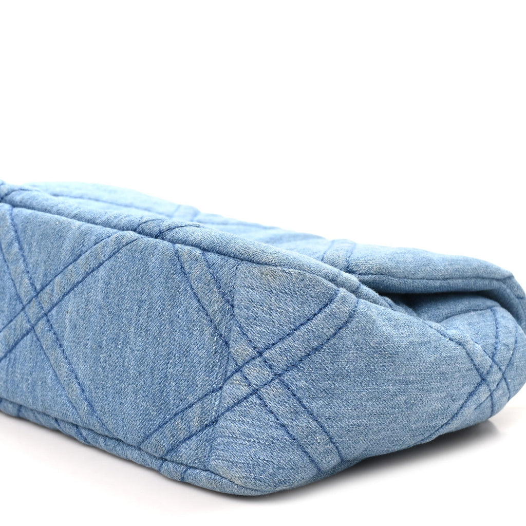 Denim Quilted Medium Chanel 19 Flap Blue