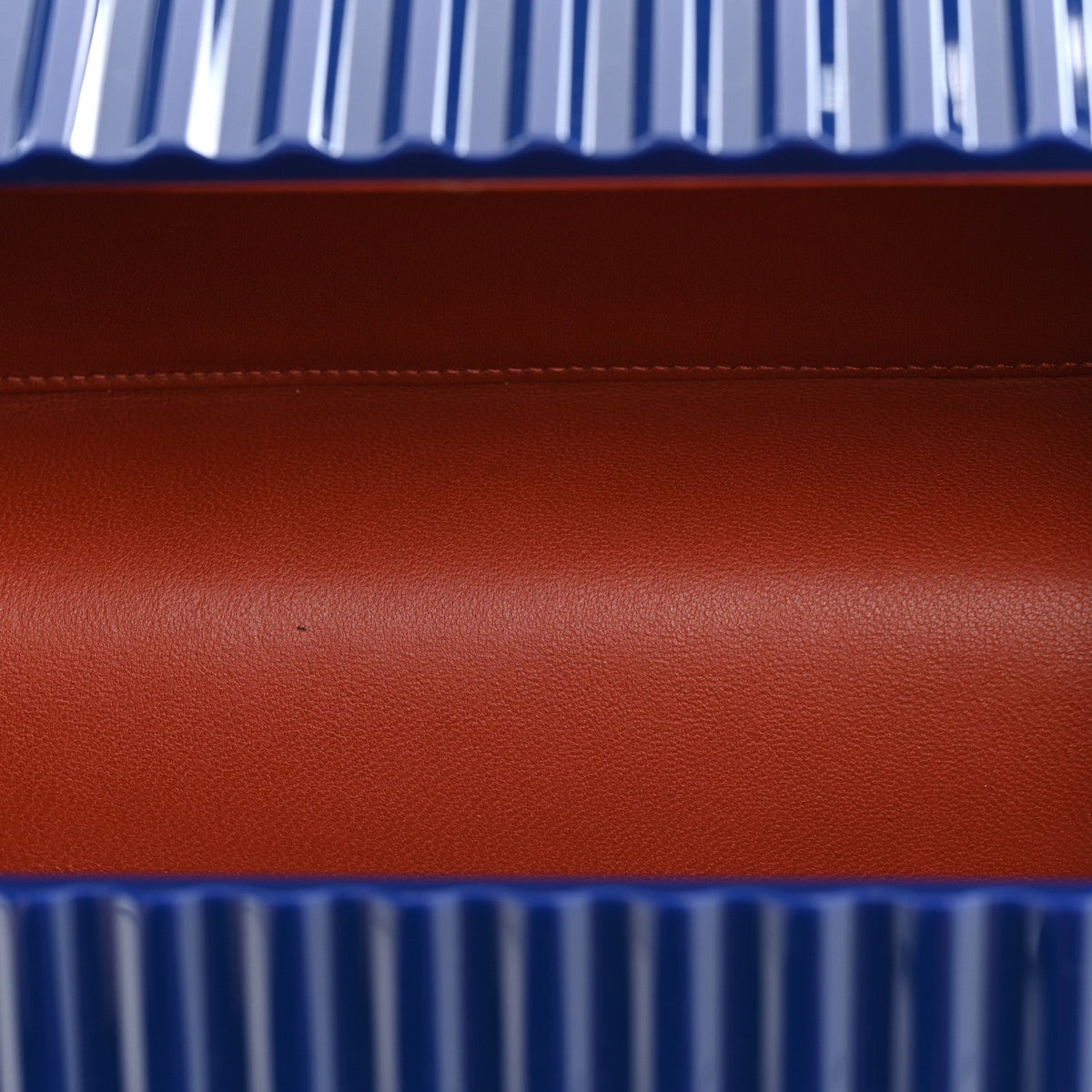 Resin Enamel CC Shipping Container Signature Minaudiere Clutch Blue