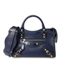 Smooth Calfskin Metallic Patent Giant 12 Silver Hardware Mini City Ultraviolet