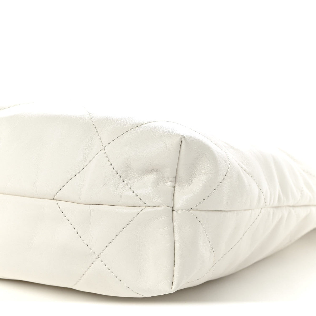 Shiny Calfskin Quilted Small Chanel 22 White