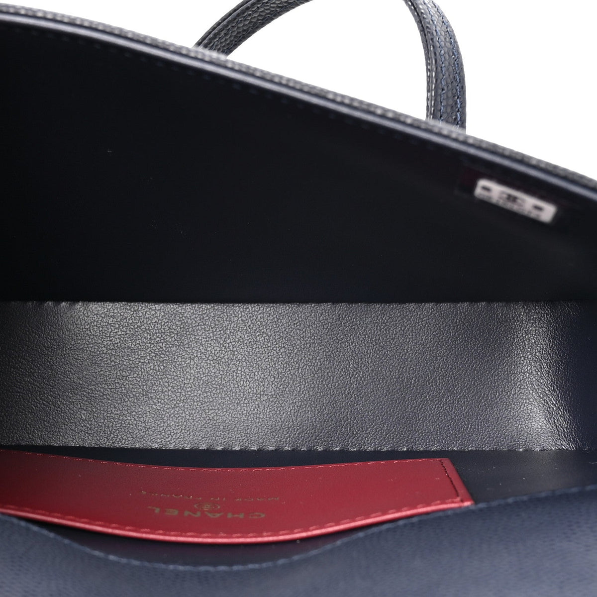 Shiny Caviar Mini Preppy Coco Shoulder Bag Dark Blue