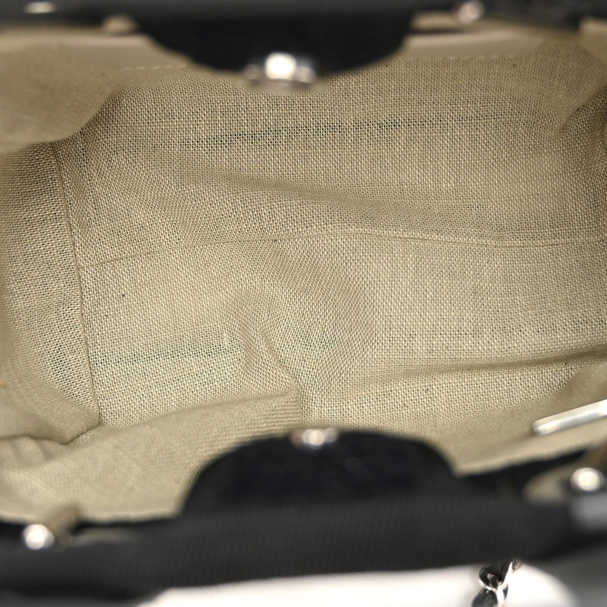 Lurex Canvas Mini Deauville Tote Black
