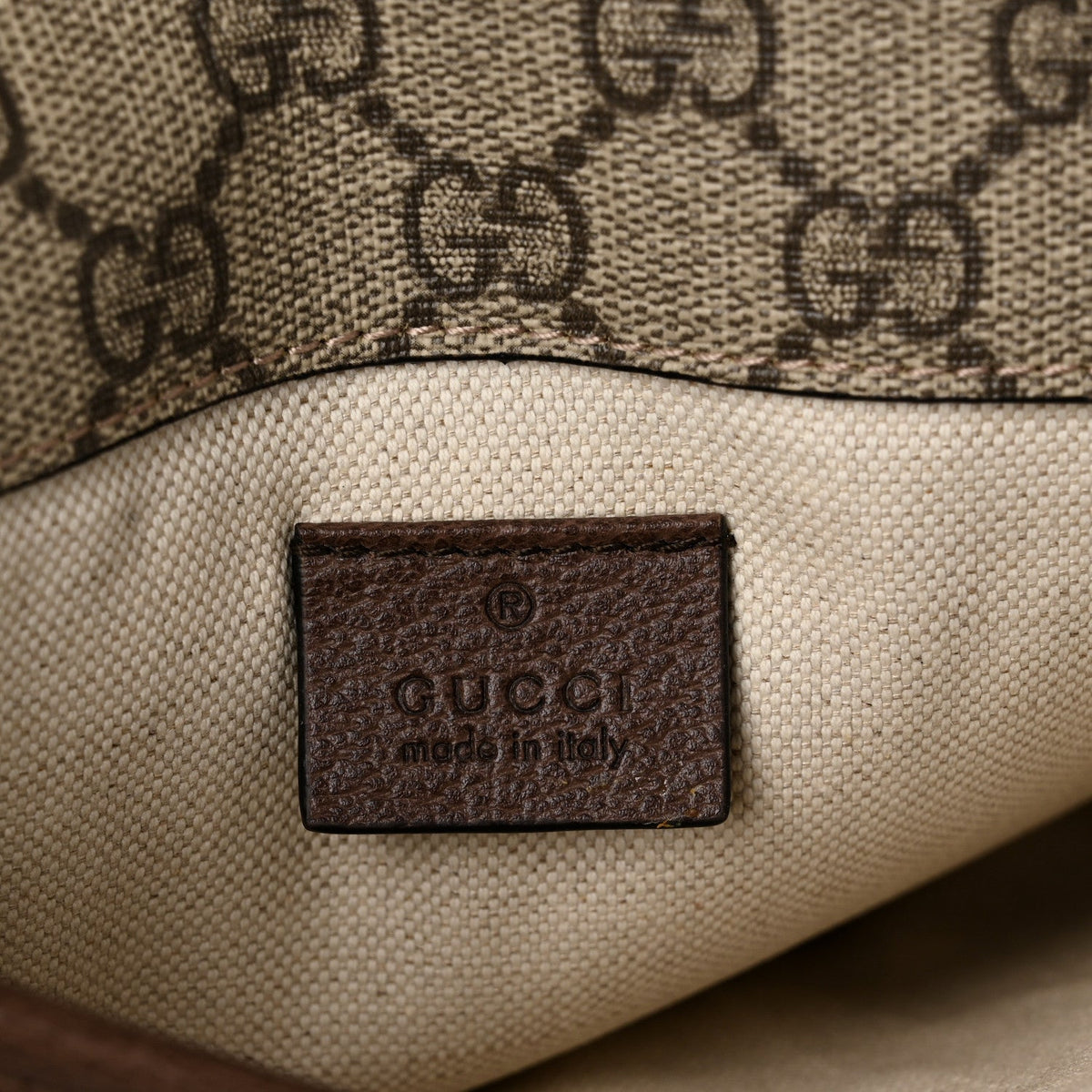 GG Supreme Monogram Neo Vintage Web Belt Bag Brown