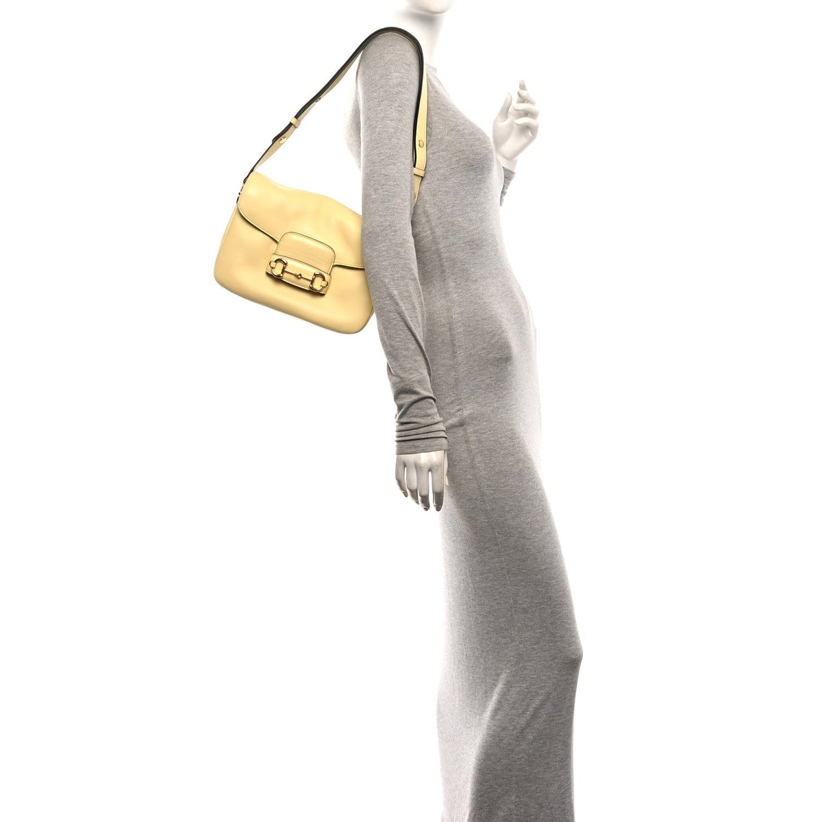 Calfskin Horsebit 1955 Aura Small Shoulder Bag Daylight Yellow