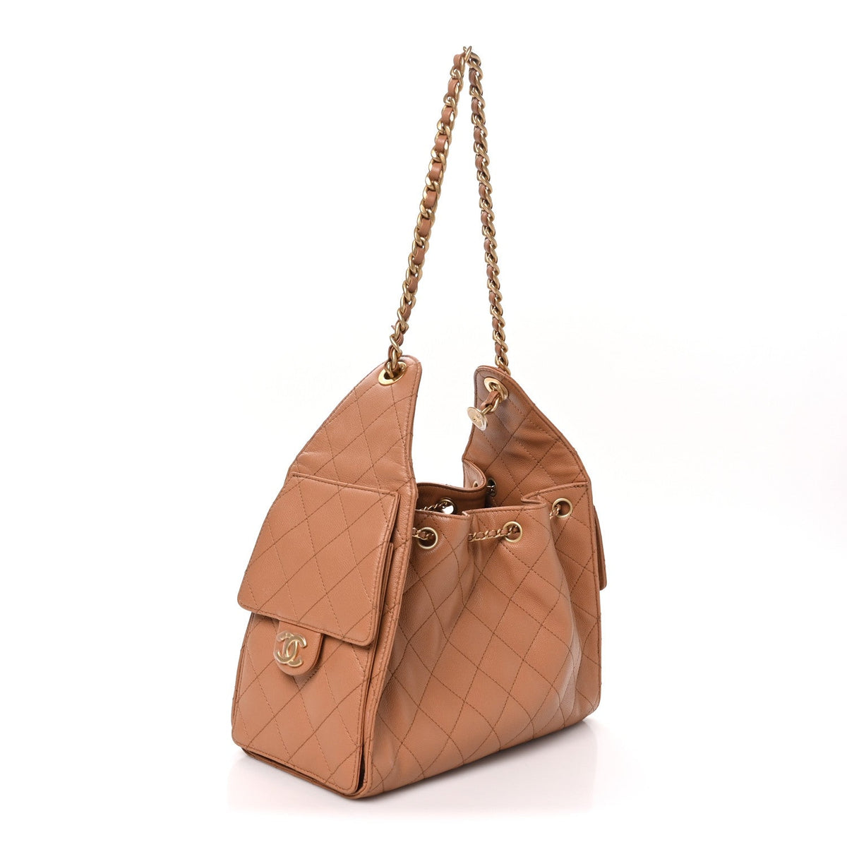 Caviar Quilted Small Chanel 25 Handbag Brown