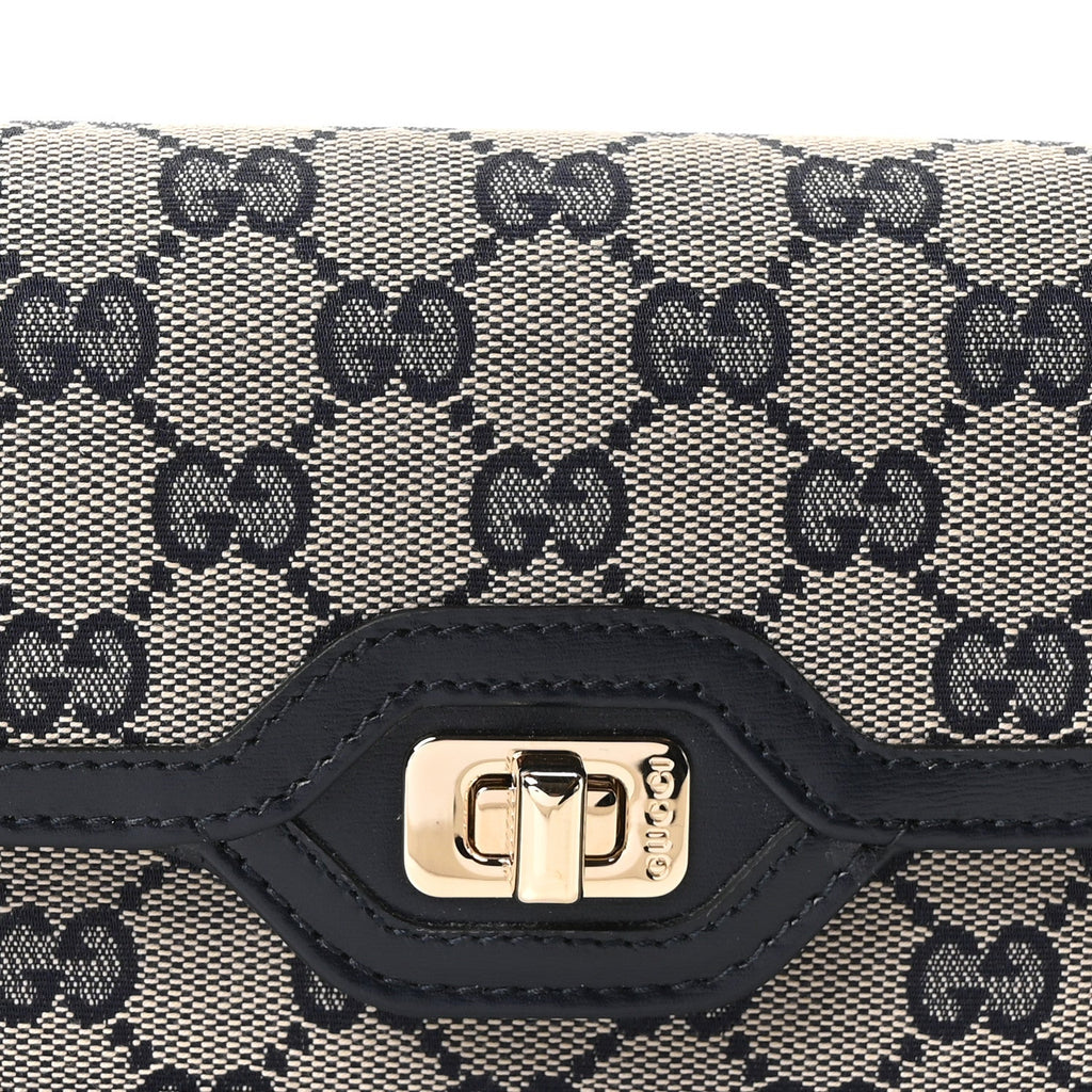 GG Monogram Mini Luce Shoulder Bag Beige Blue