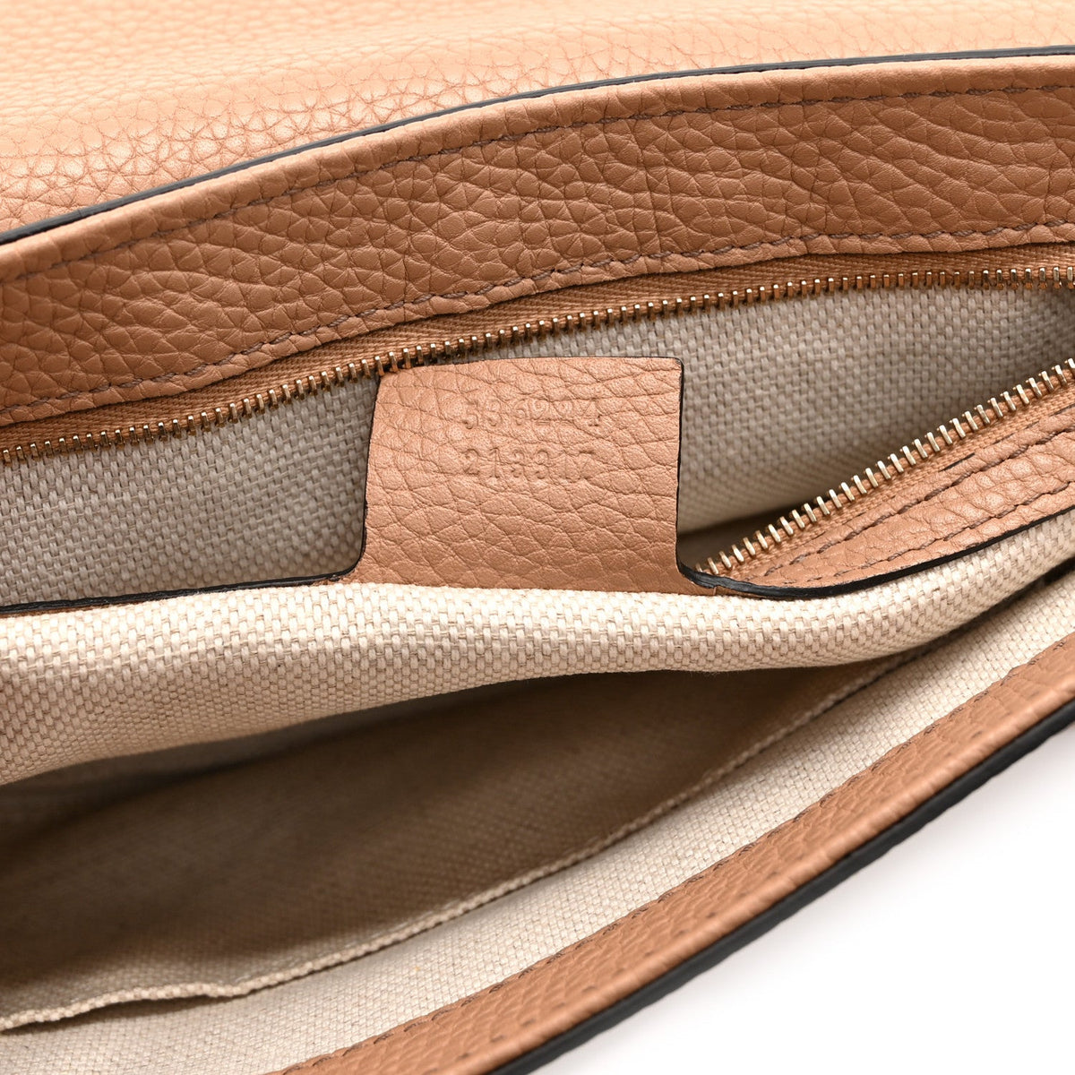 Pebbled Calfskin Medium Soho Flap Crossbody Camelia