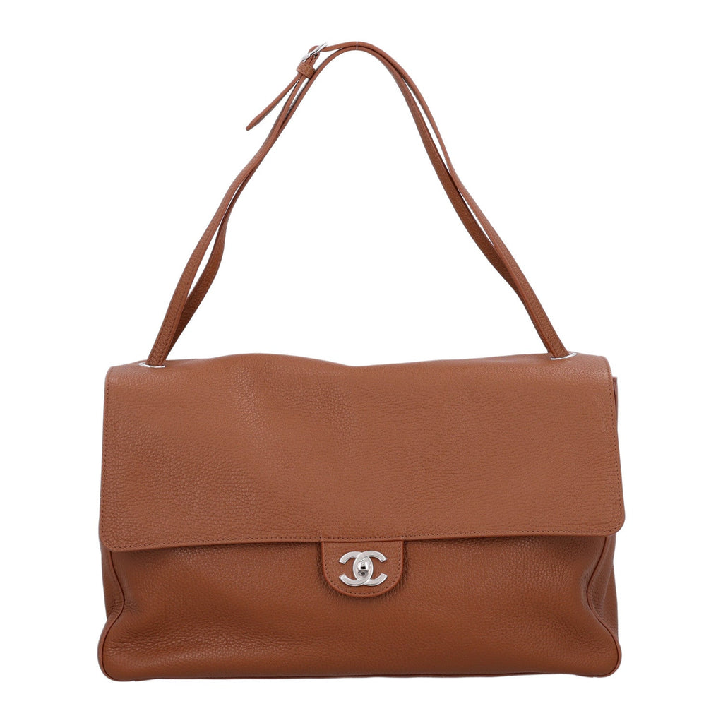 Grained Calfskin Souplissimo Maxi Flap Camel