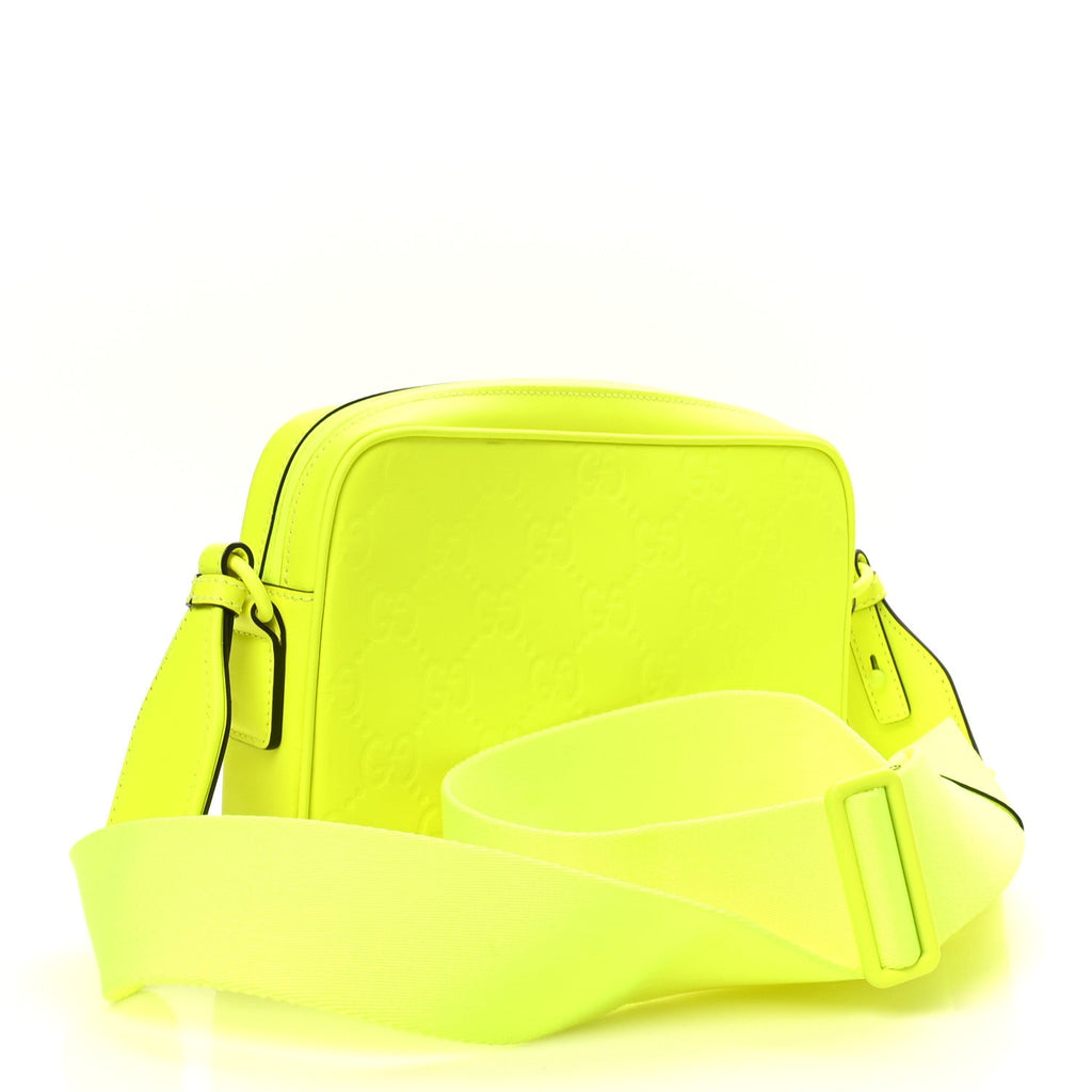 Rubber Effect Monogram GG Crossbody Bag Fluorescent Yellow