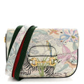 New Shangai Calfskin Tiger Savanah Web Mini Horsebit 1955 Shoulder Bag Chalky White Multicolor