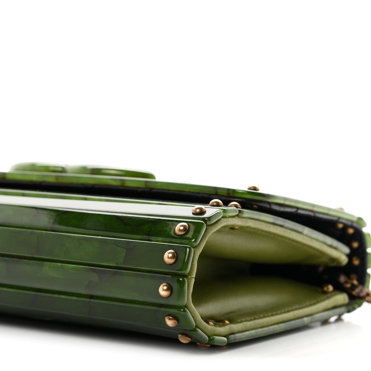 Plexiglass Jade Paris Shanghai CC Clutch Green