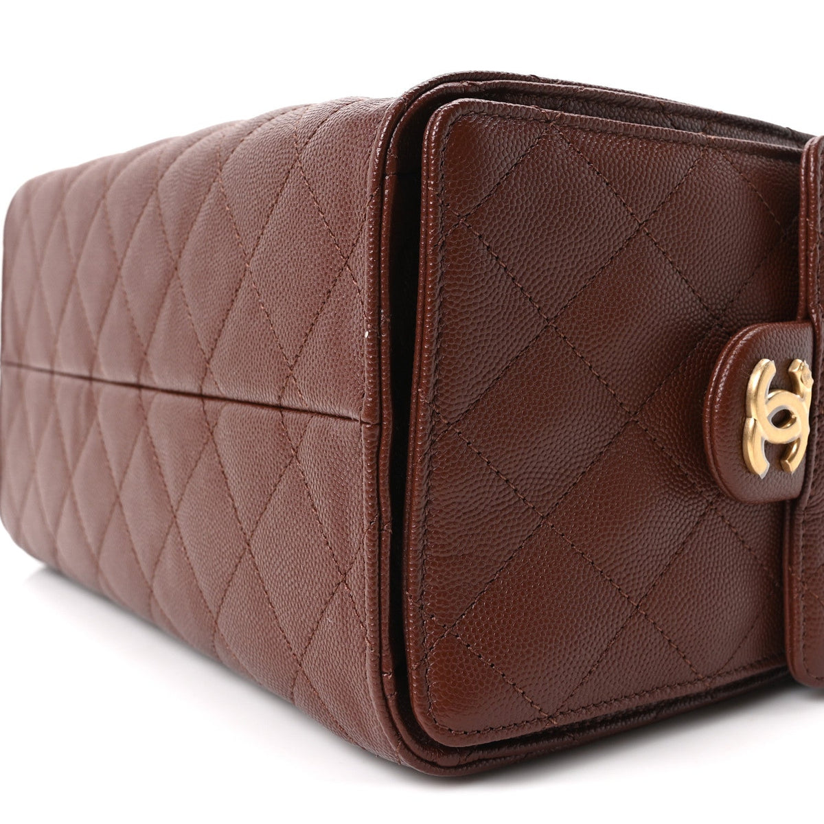 Caviar Quilted Small Chanel 25 Handbag Brown