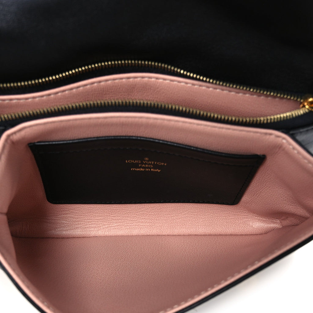 Lambskin Embossed Monogram Pochette Coussin Black