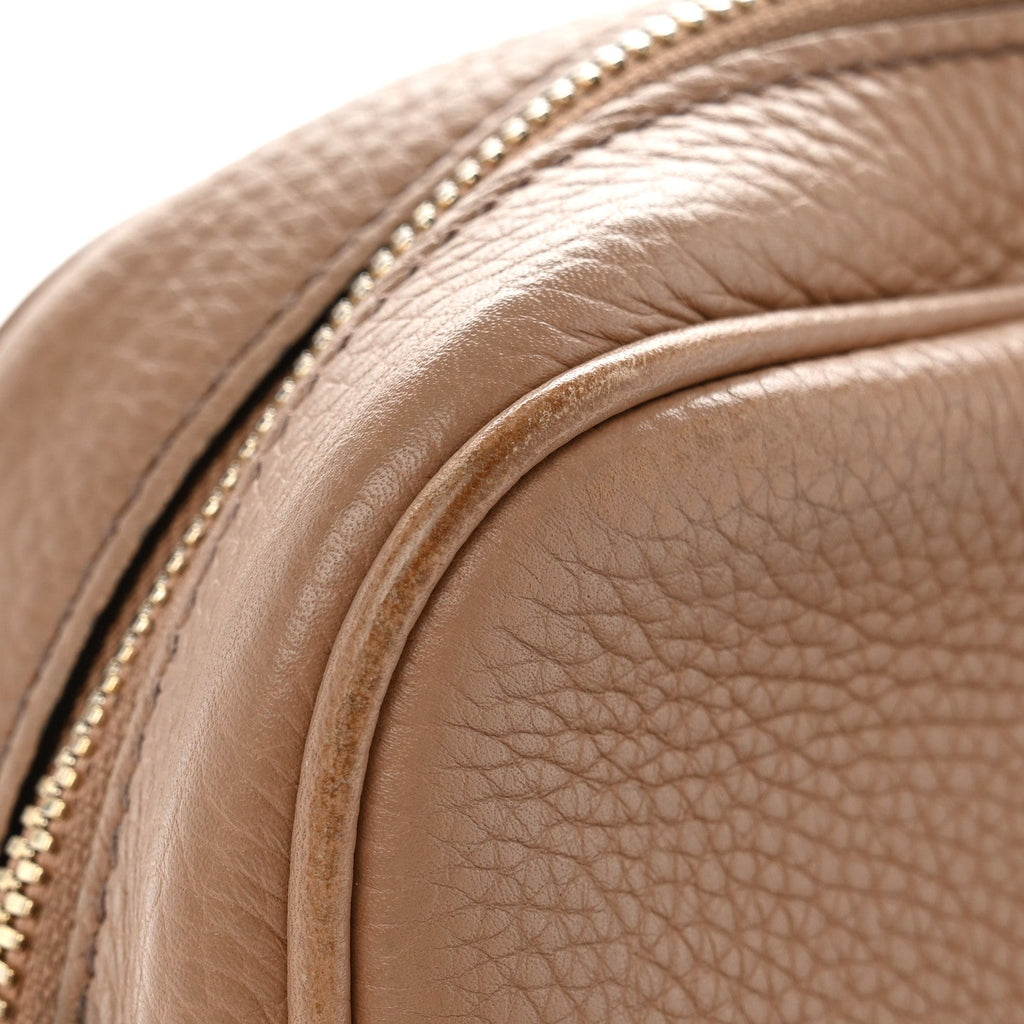 Pebbled Calfskin Small Soho Disco Bag Rose Beige