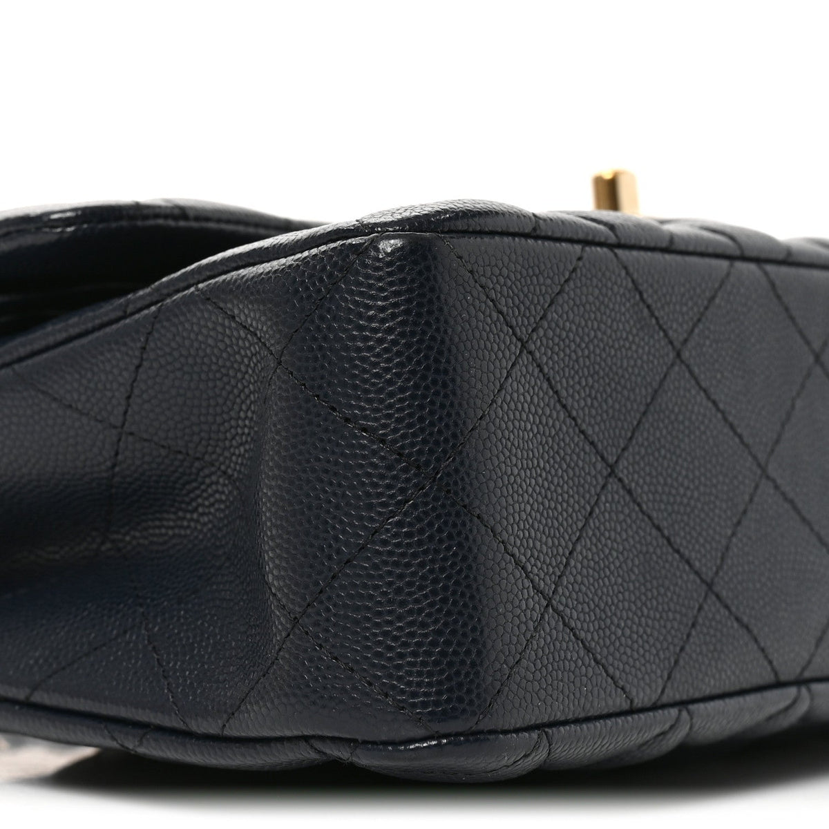 Caviar Quilted Small Double Flap Dark Navy