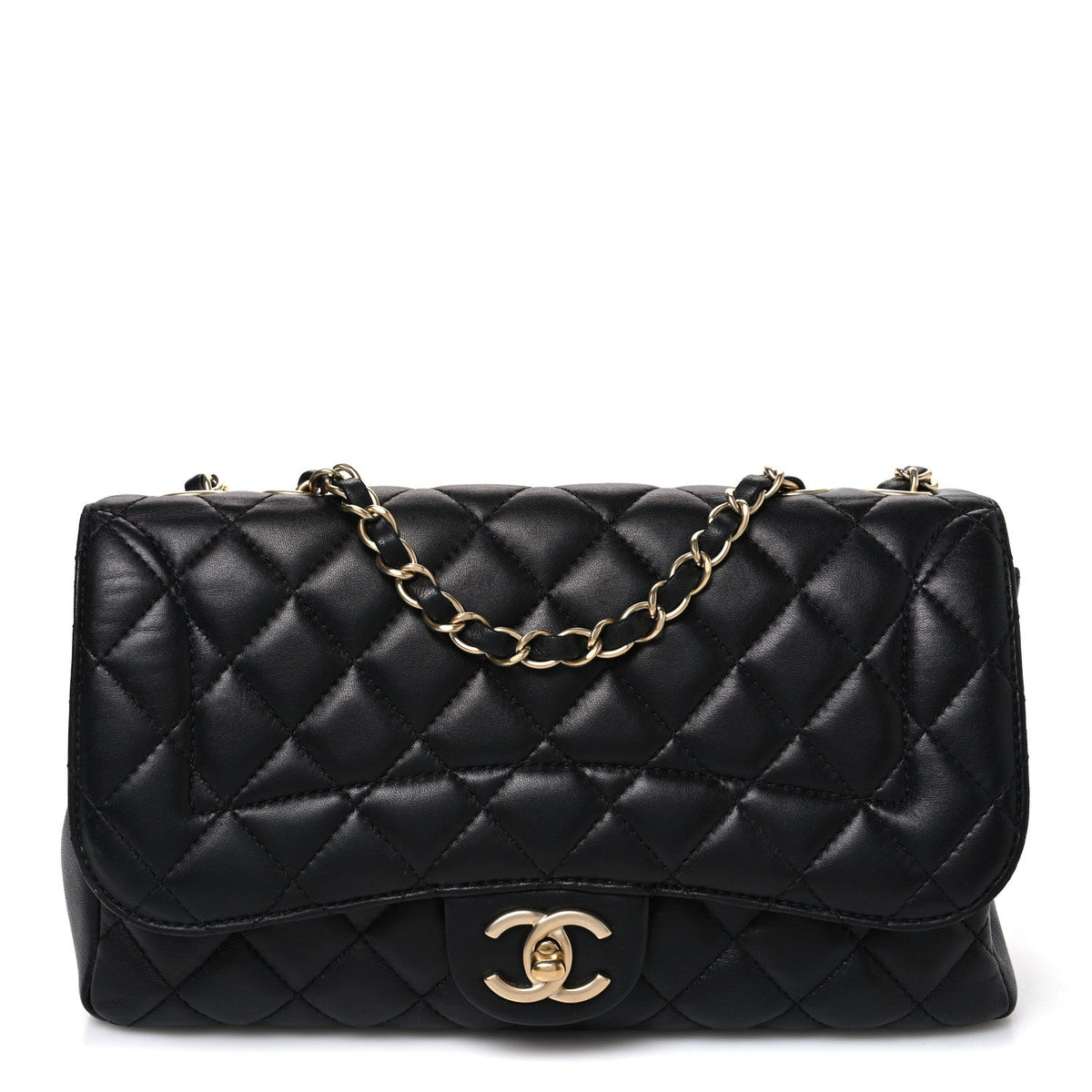 Lambskin Quilted Medium Mademoiselle Chic Flap Black