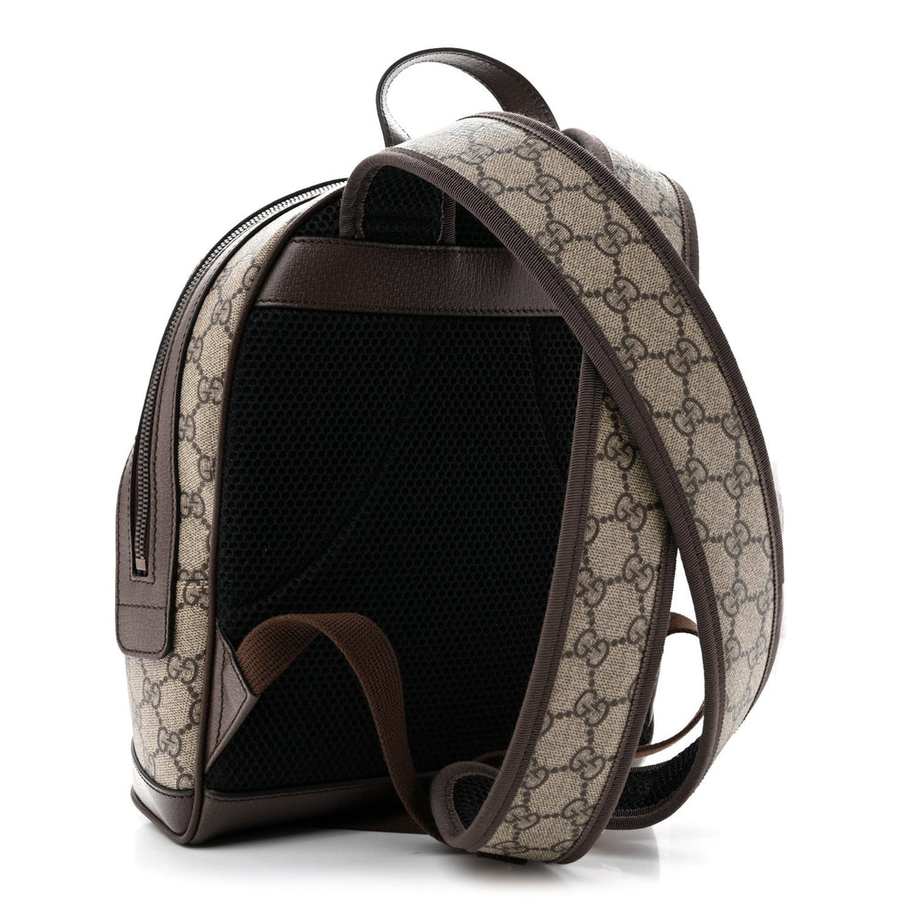 GG Supreme Monogram Calfskin Web Small Ophidia Day Backpack Beige Ebony New Acero