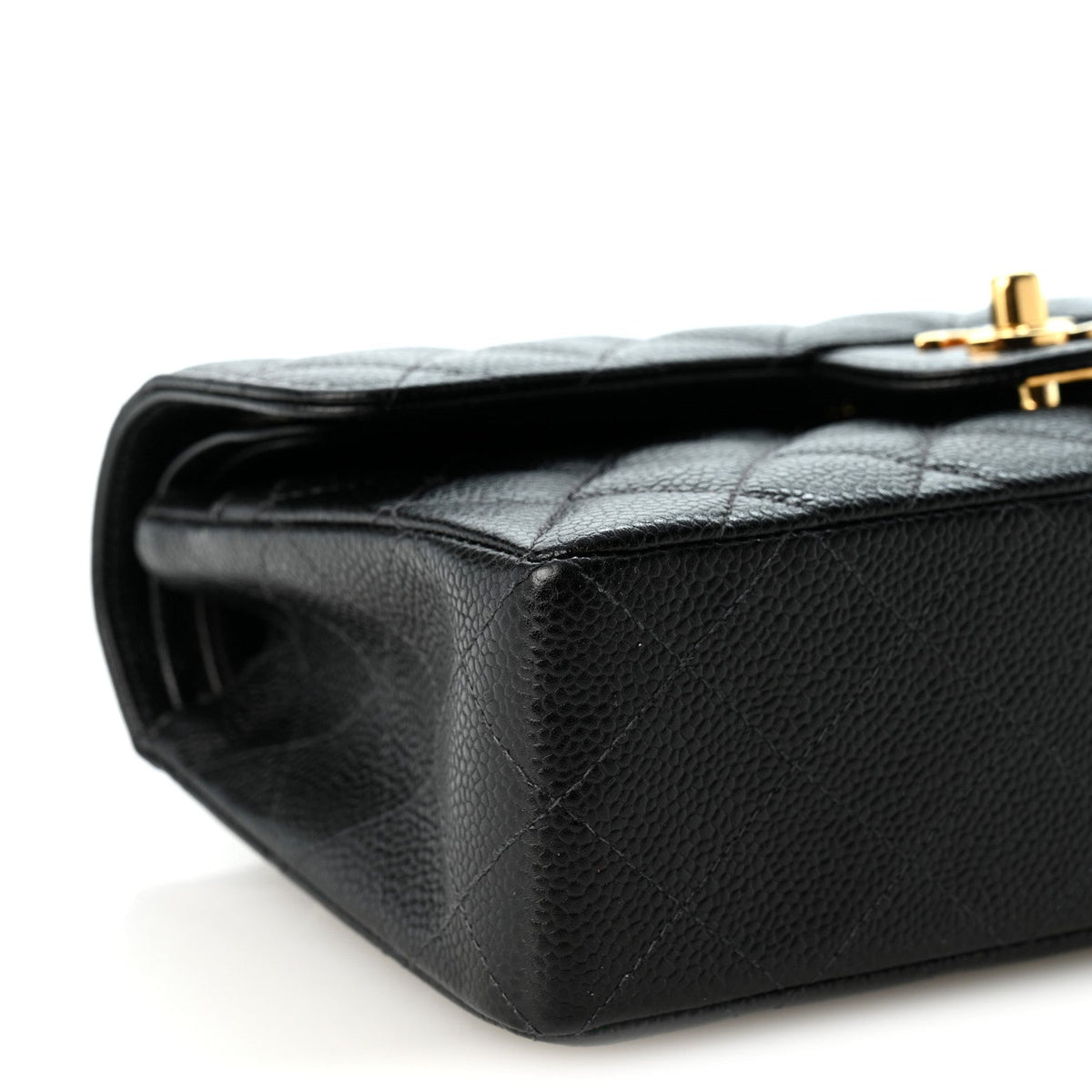 Caviar Quilted Small Double Flap Black