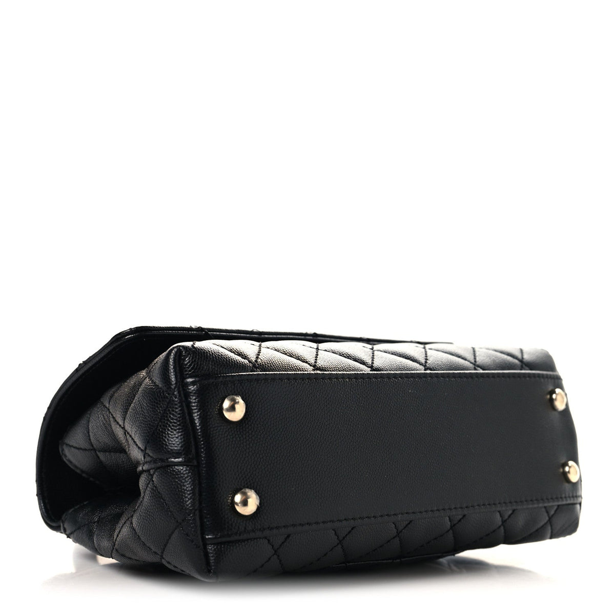 Caviar Quilted Mini Coco Handle Flap Black