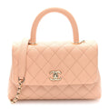 Caviar Quilted Mini Coco Handle Flap Light Pink