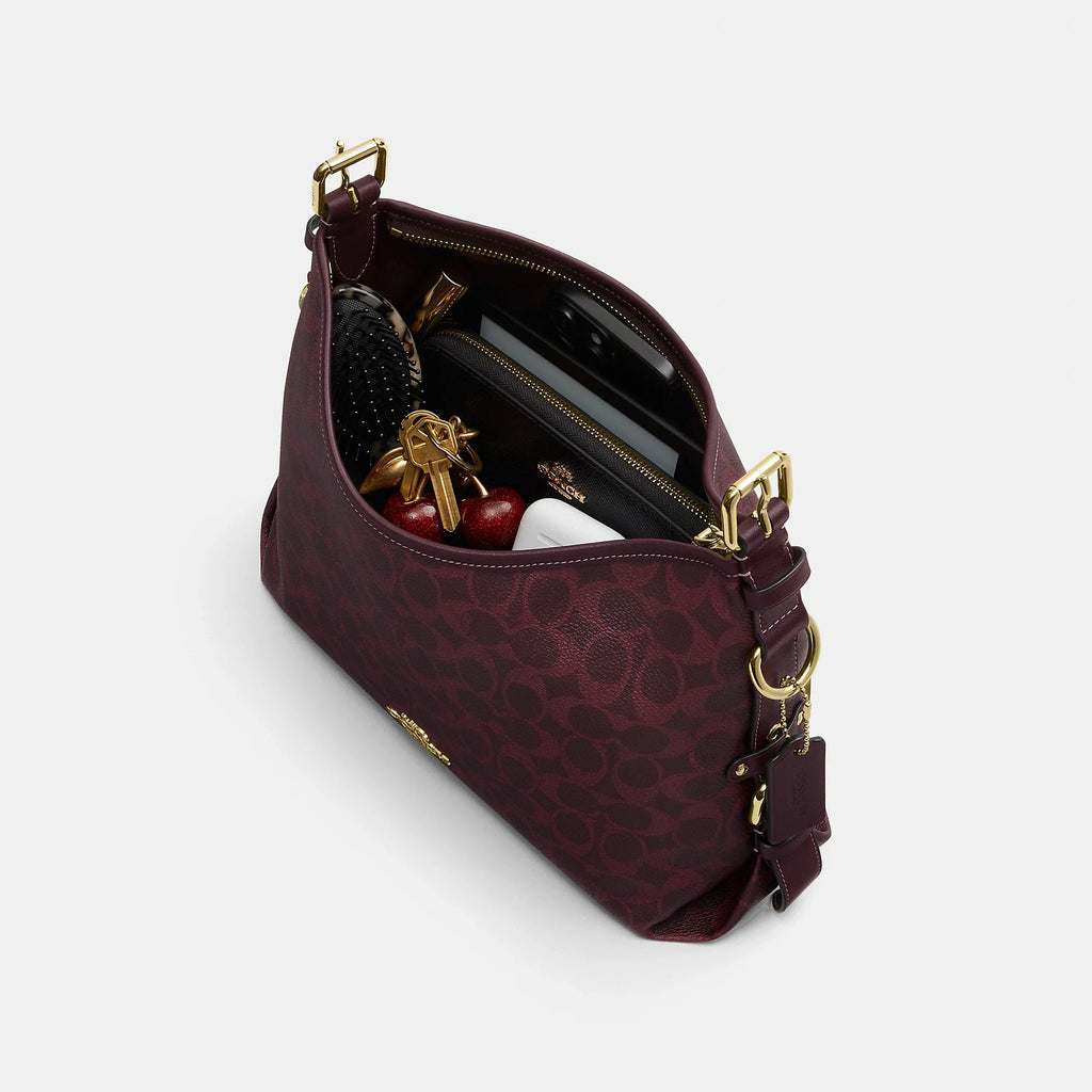 Coach Outlet Laurel Shoulder Bag With Buckles In Signature Canvas
