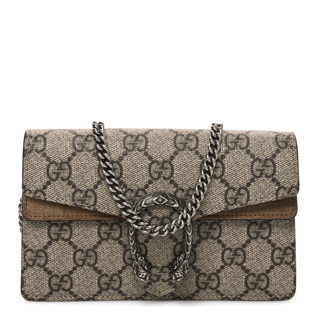 GG Supreme Monogram Super Mini Dionysus Shoulder Bag Taupe