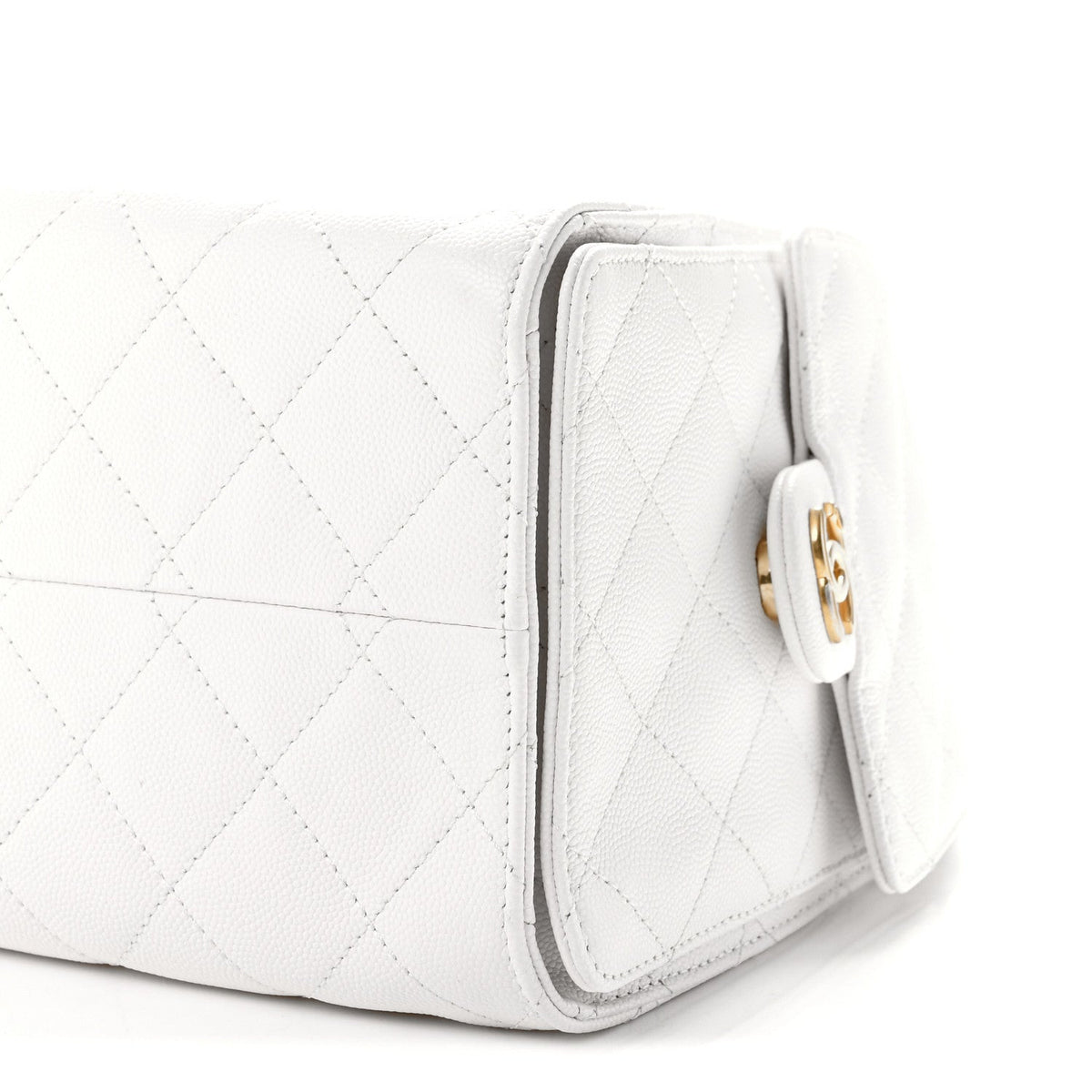 Caviar Quilted Small Chanel 25 Handbag White