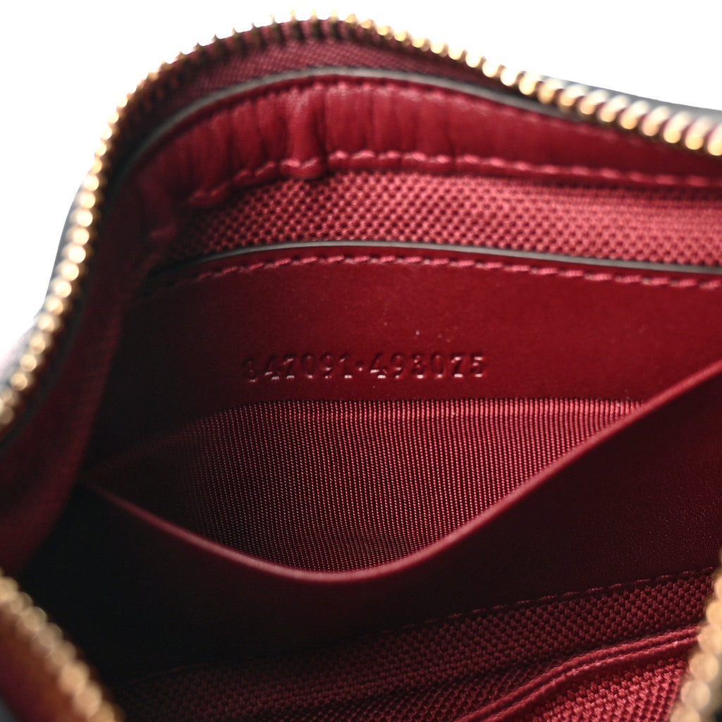 GG Calfskin Embossed Emblem Mini Shoulder Bag Rosso Ancora