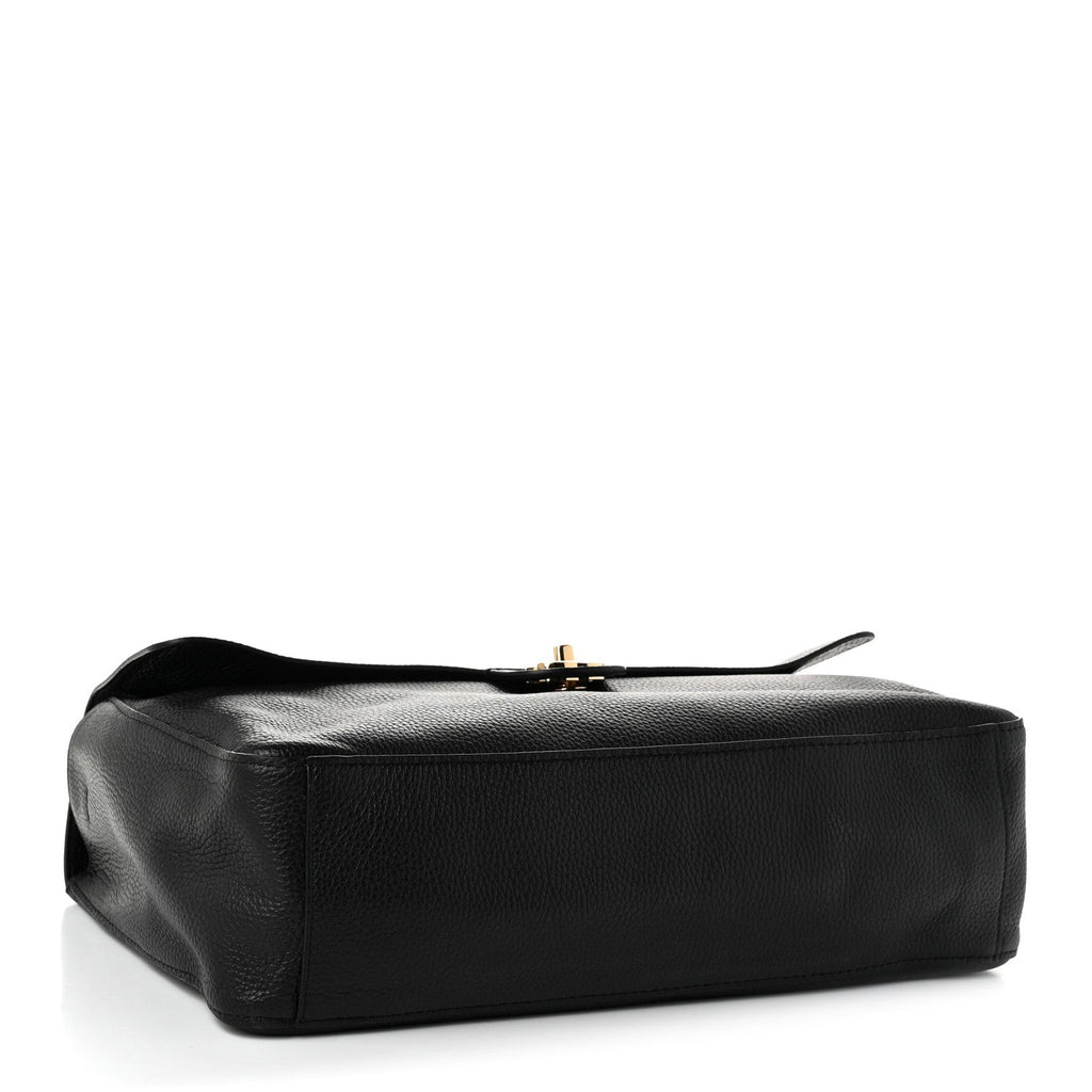 Grained Calfskin Souplissimo Maxi Flap Black