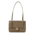 Shiny Caviar Preppy Coco Small Flap Dark Khaki