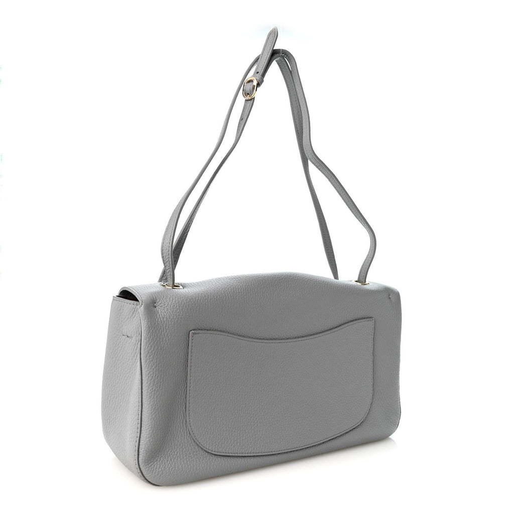 Grained Calfskin Small Souplissimo Maxi Flap Grey