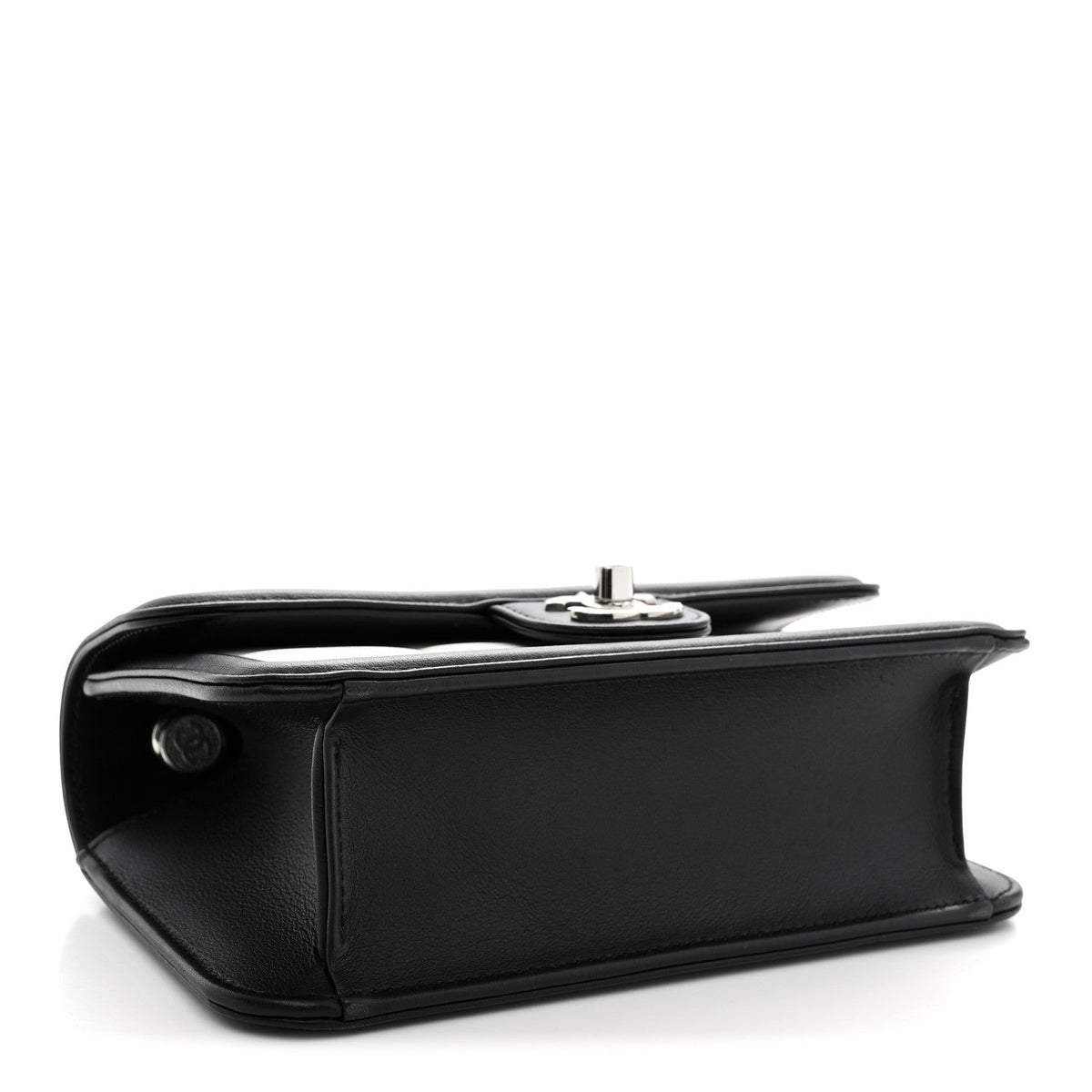 Lambskin Calfskin Mini Chocolate Bar Flap Bag White Black