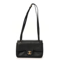Grained Calfskin Mini Souplissimo Maxi Flap Black